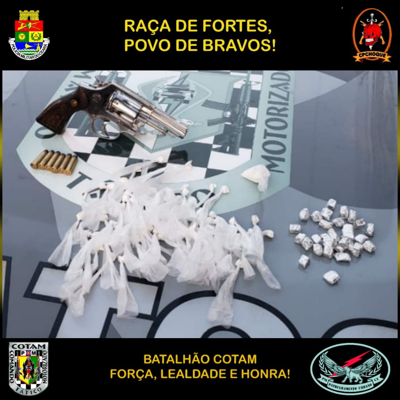 COTAM da PMCE prende homem arma e drogas em Fortaleza CE Polícia