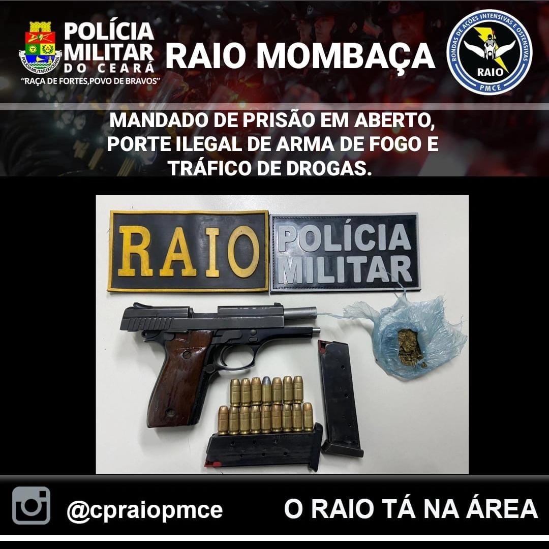 PMCE prende homem arma e droga durante ação do CPRAIO em Pedra